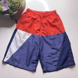 Nautica Youth Swimwear Board Shorts swim trunks XL boy Red white and blue